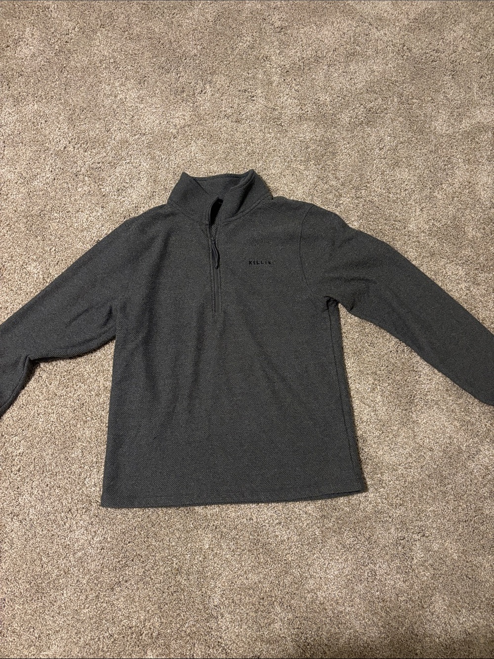 Men's Dark Gray Half-Zip Pullover Sweater
